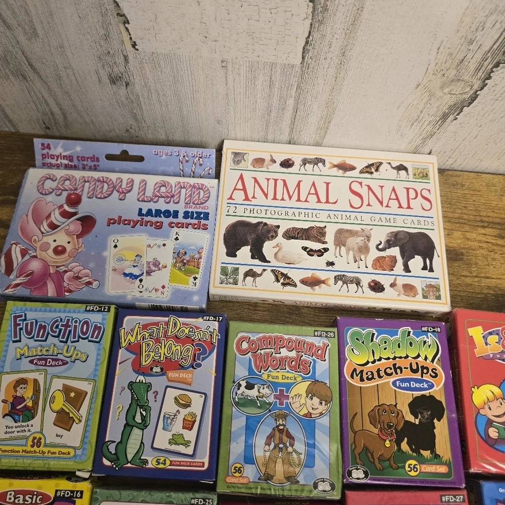 Kids Lot Of 15 Learning Flash Cards And Games Some New Some Used